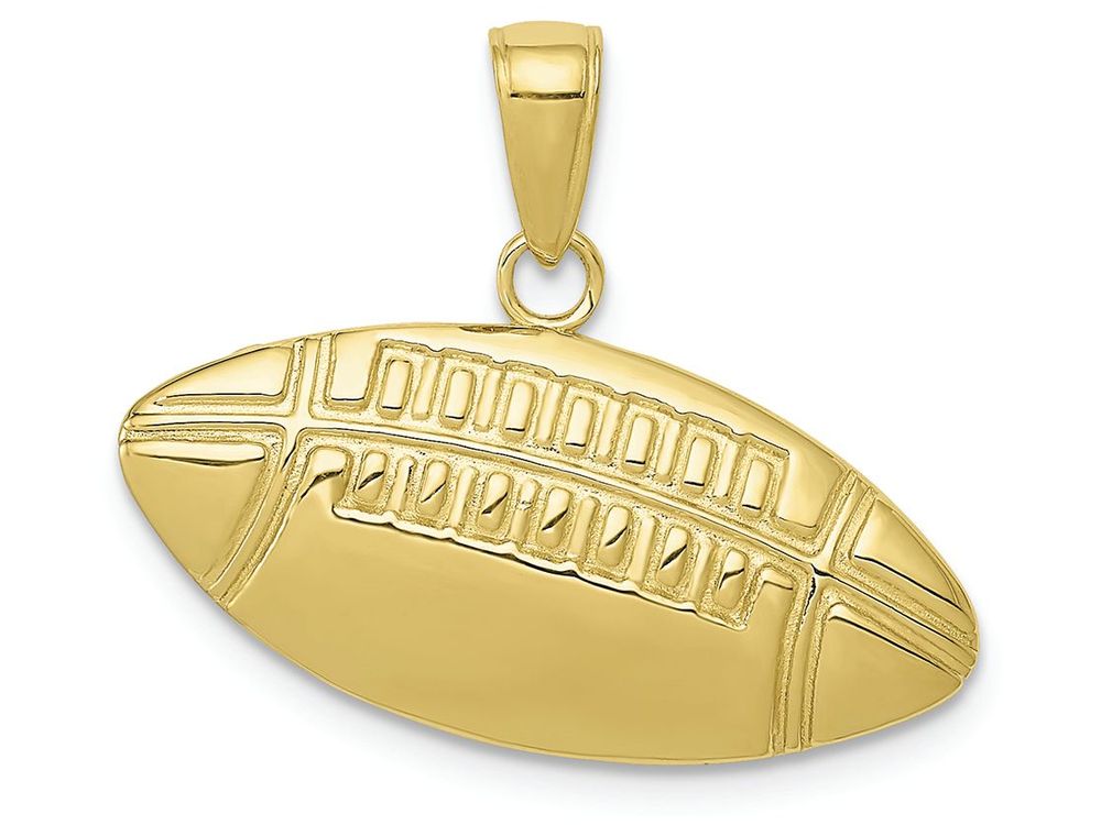 FJC Finejewelers 10k Yellow Gold Bright Cut Medium Football Charm