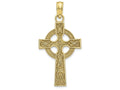 FJC Finejewelers 10k Yellow Gold Sm Celtic Cross with Eternity Circle Design Texture Charm