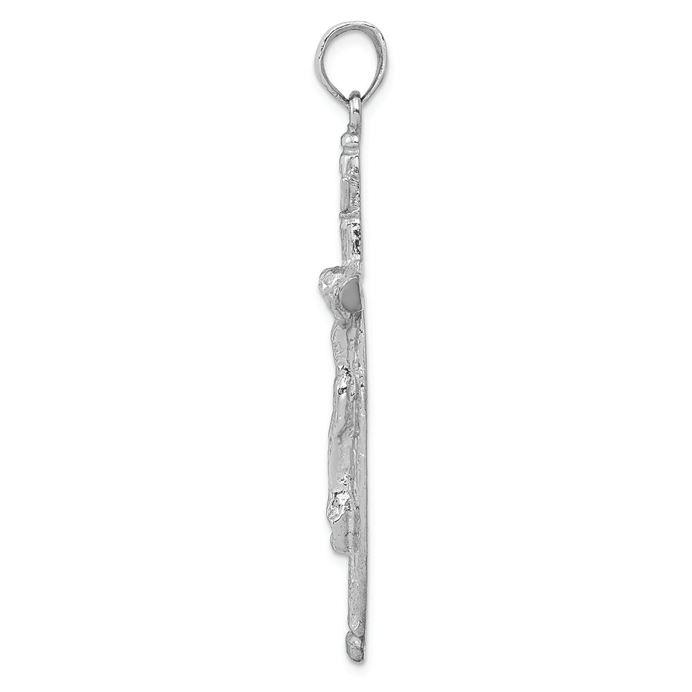 FJC Finejewelers 10k White Gold Large Inri Crucifix Charm