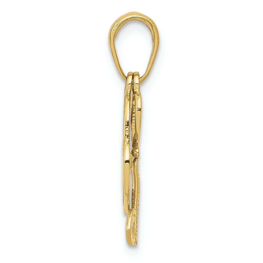 FJC Finejewelers 10k Yellow Gold Key Heart Shaped Lockmoveable (2 Pieces) Charm