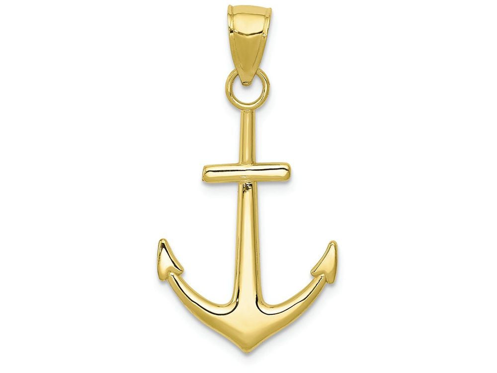 FJC Finejewelers 10k Gold Polished Anchor Charm