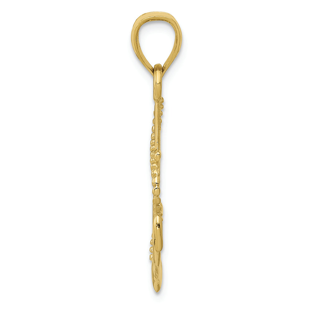 FJC Finejewelers 10k Gold Polished Anchor with Rope Charm