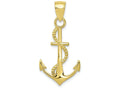 FJC Finejewelers 10k Gold Polished Anchor with Rope Charm