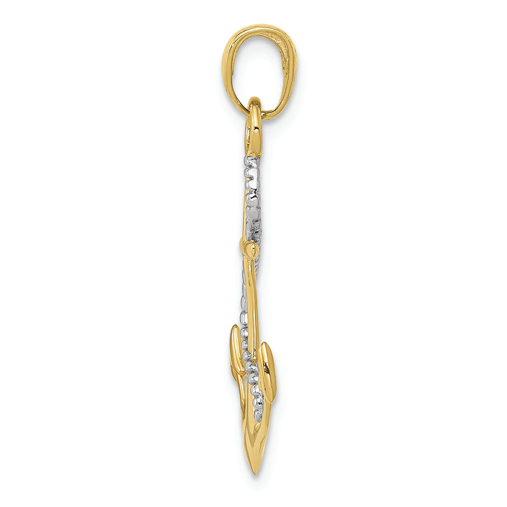 FJC Finejewelers 10k with Y Gold Polished Anchor with Rope Charm