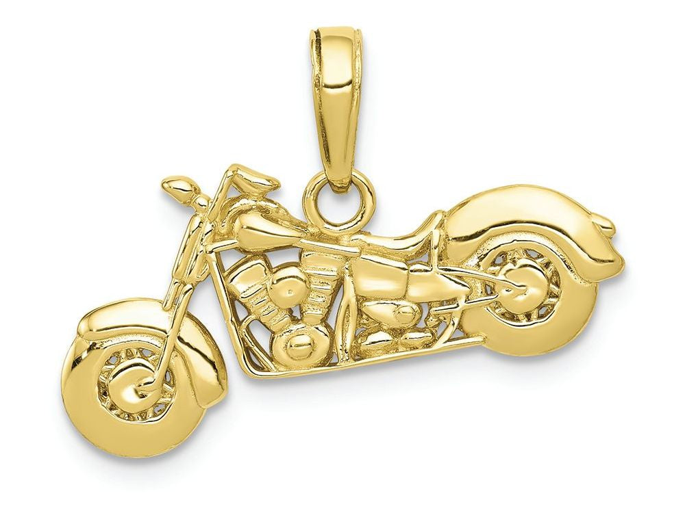 FJC Finejewelers 10k Gold Polished Textured 3d Motorcycle Charm