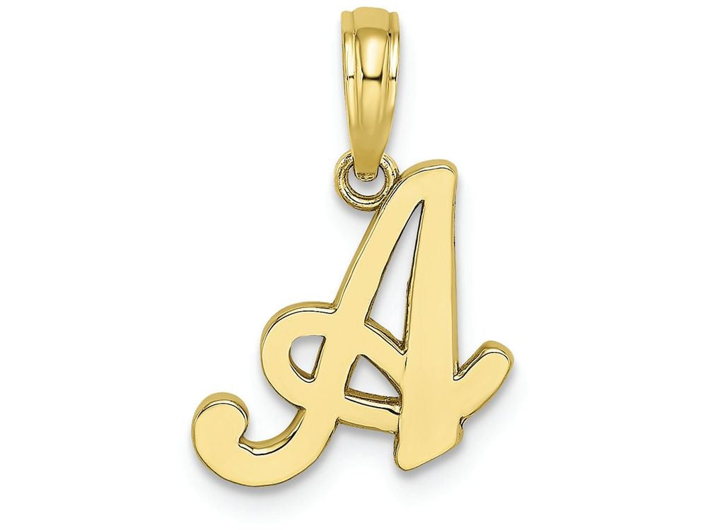 FJC Finejewelers 10k Yellow Gold A Script Initial Charm