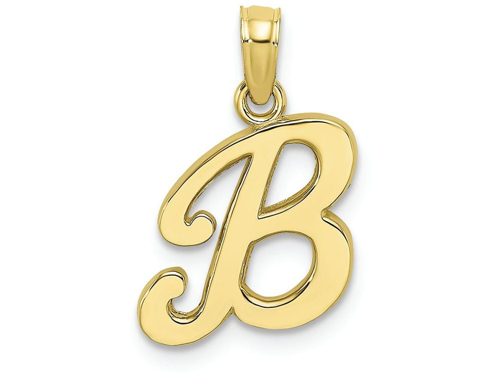 FJC Finejewelers 10k Yellow Gold B Script Initial Charm