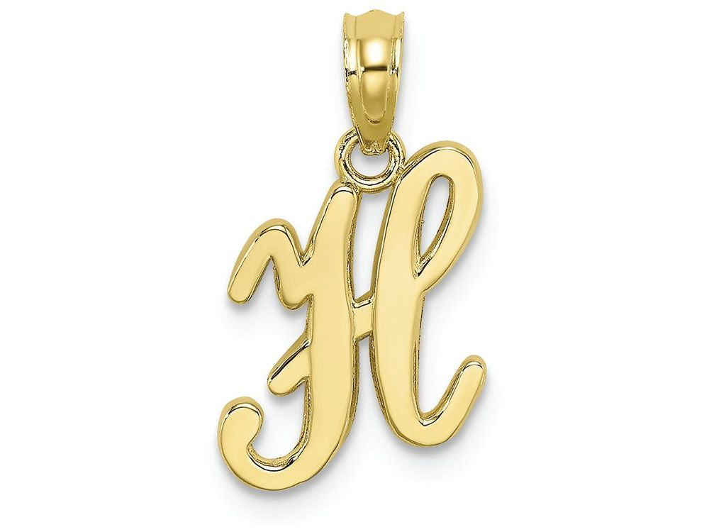FJC Finejewelers 10k Yellow Gold H Script Initial Charm