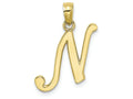 FJC Finejewelers 10k Yellow Gold N Script Initial Charm