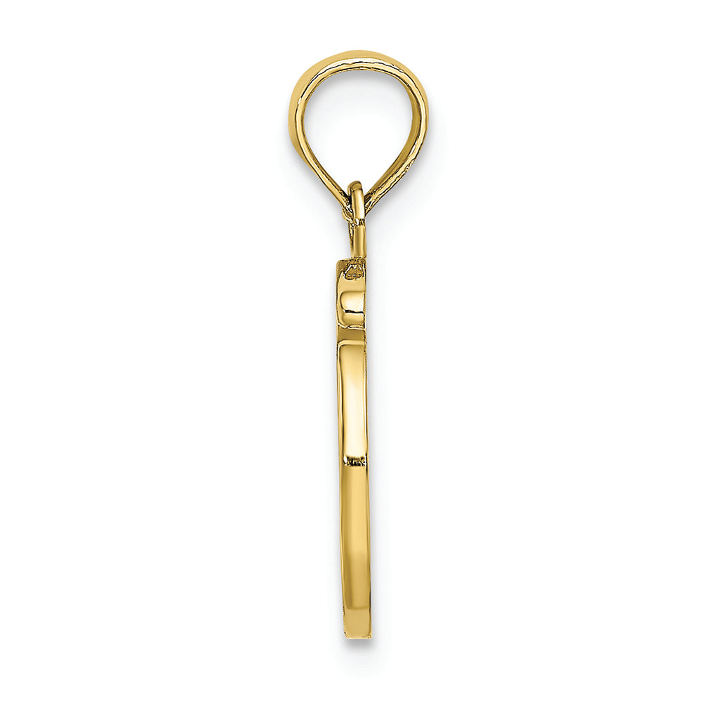 FJC Finejewelers 10k Yellow Gold O Script Initial Charm