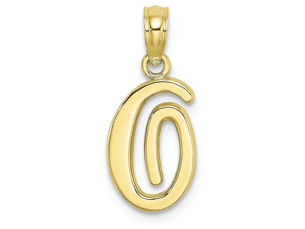 FJC Finejewelers 10k Yellow Gold O Script Initial Charm