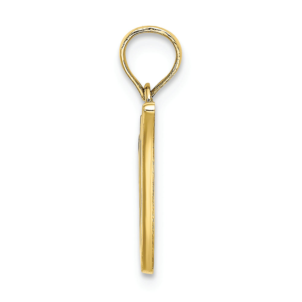 FJC Finejewelers 10k Yellow Gold V Script Initial Charm