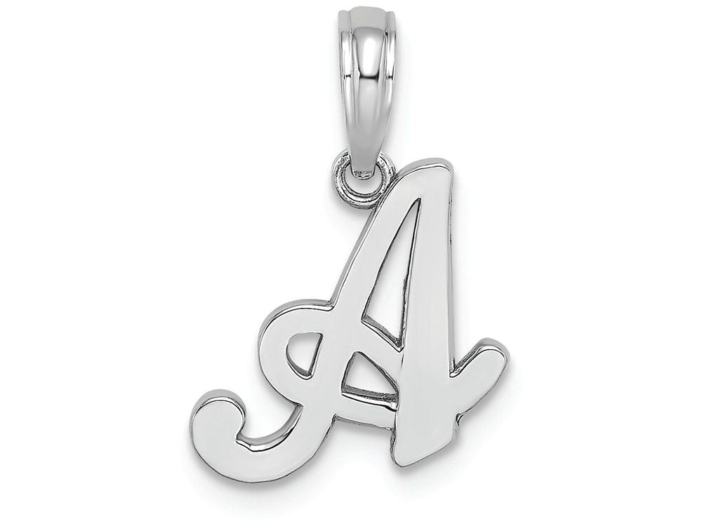 FJC Finejewelers 10k White Gold A Script Initial Charm