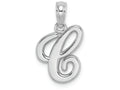 FJC Finejewelers 10k White Gold C Script Initial Charm
