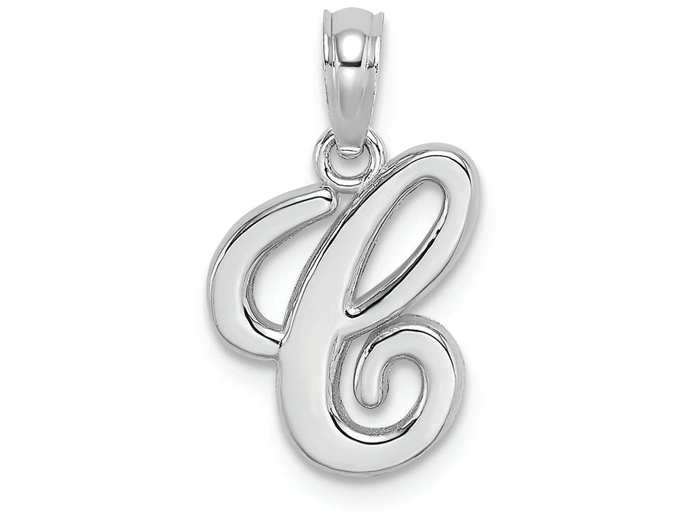 FJC Finejewelers 10k White Gold C Script Initial Charm