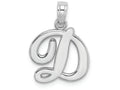 FJC Finejewelers 10k White Gold D Script Initial Charm