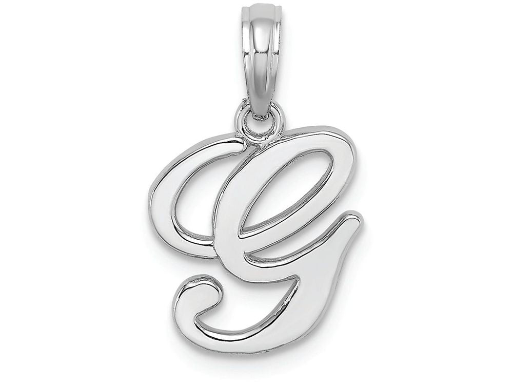 FJC Finejewelers 10k White Gold G Script Initial Charm