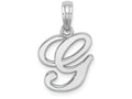 FJC Finejewelers 10k White Gold G Script Initial Charm