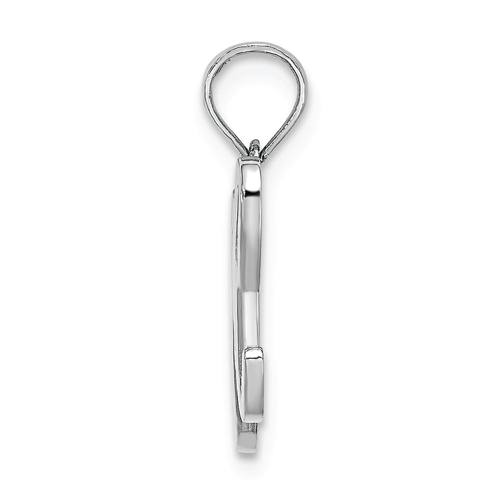 FJC Finejewelers 10k White Gold H Script Initial Charm