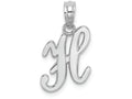 FJC Finejewelers 10k White Gold H Script Initial Charm