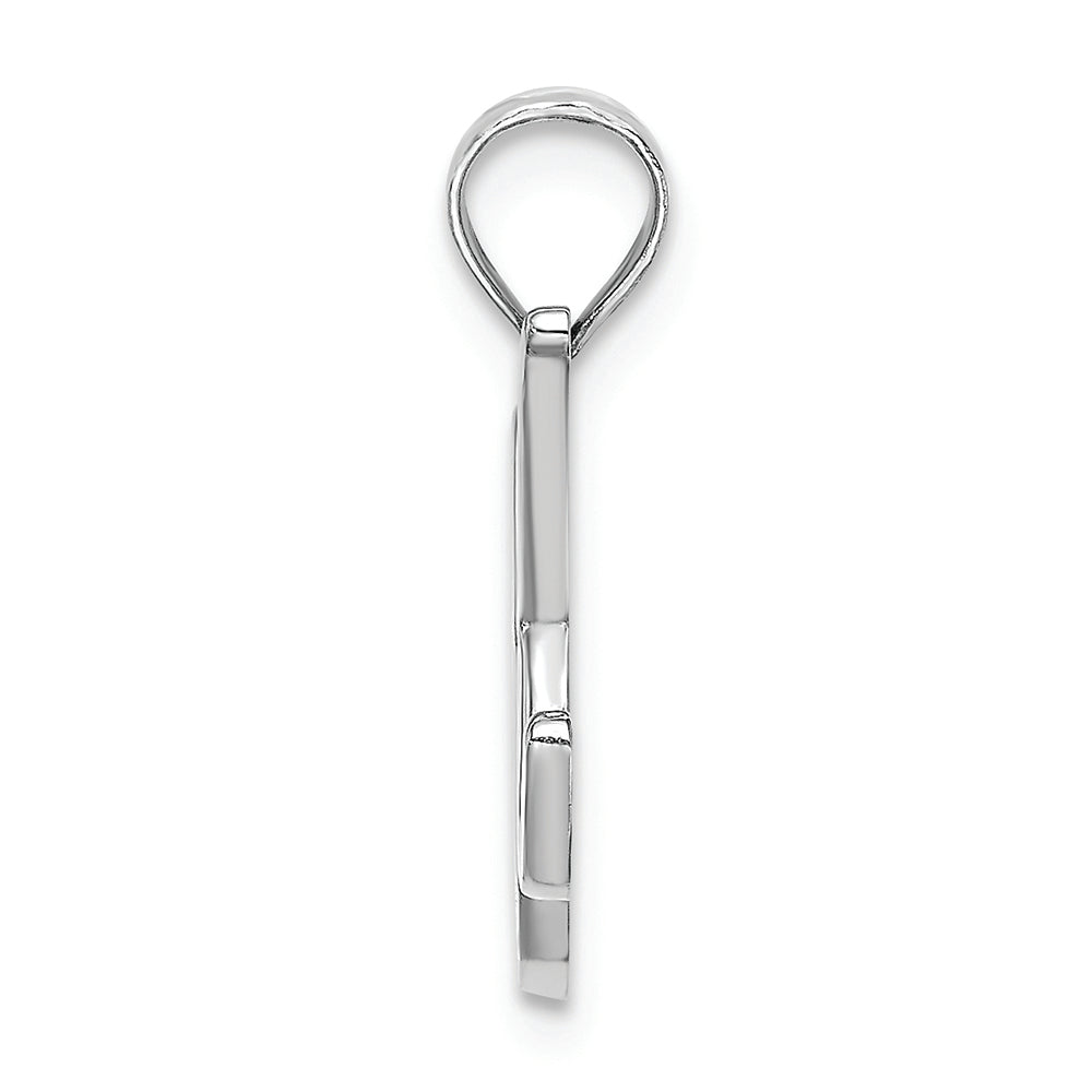FJC Finejewelers 10k White Gold K Script Initial Charm
