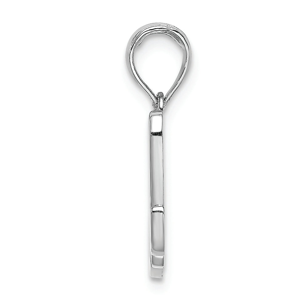 FJC Finejewelers 10k White Gold M Script Initial Charm