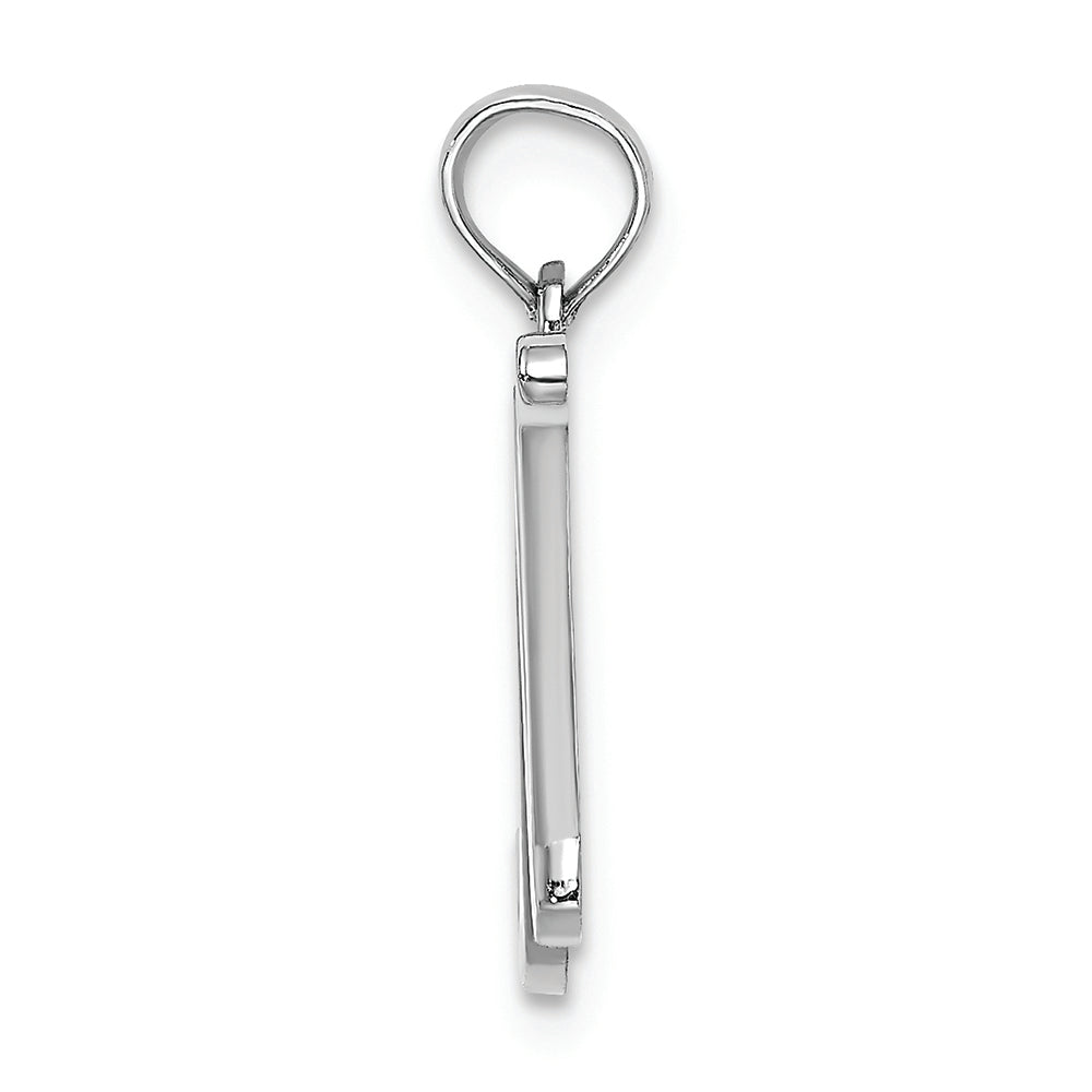 FJC Finejewelers 10k White Gold N Script Initial Charm