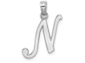 FJC Finejewelers 10k White Gold N Script Initial Charm