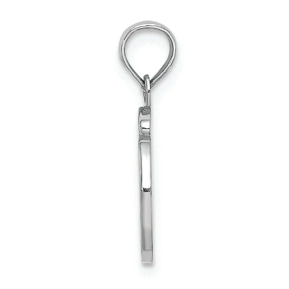 FJC Finejewelers 10k White Gold O Script Initial Charm