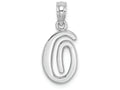 FJC Finejewelers 10k White Gold O Script Initial Charm