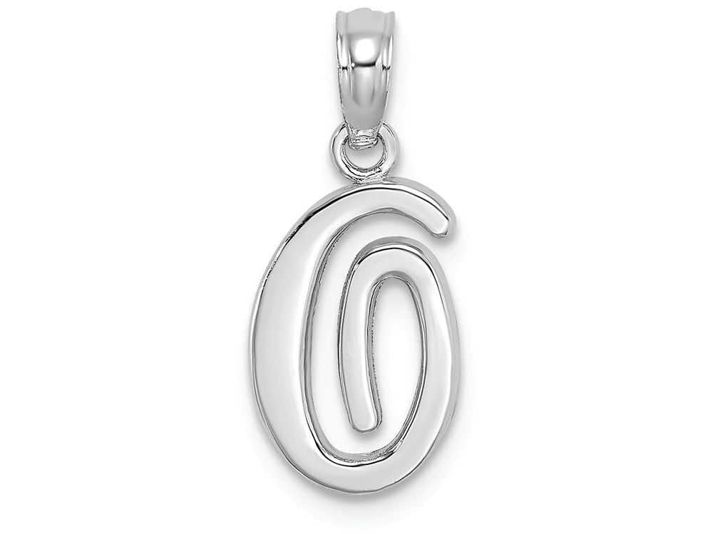 FJC Finejewelers 10k White Gold O Script Initial Charm