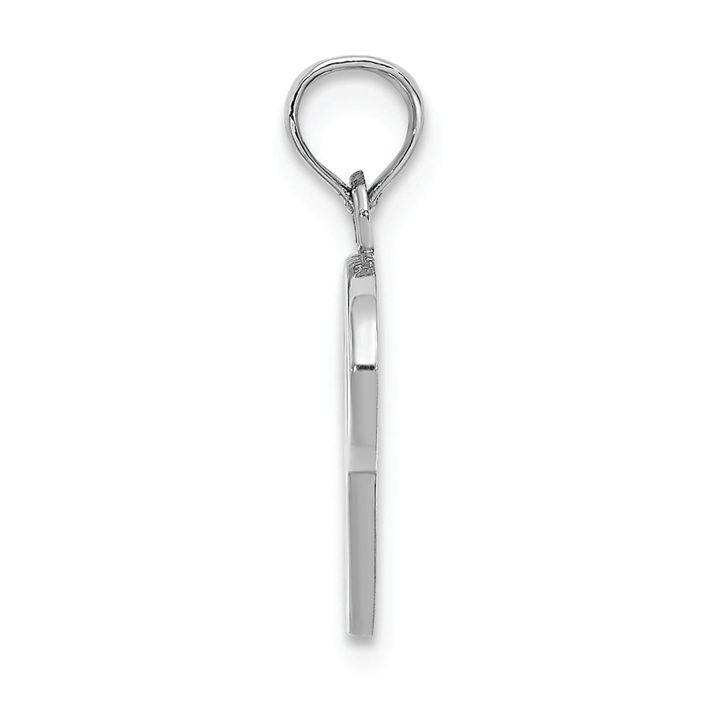 FJC Finejewelers 10k White Gold P Script Initial Charm