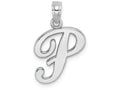 FJC Finejewelers 10k White Gold P Script Initial Charm