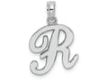 FJC Finejewelers 10k White Gold R Script Initial Charm