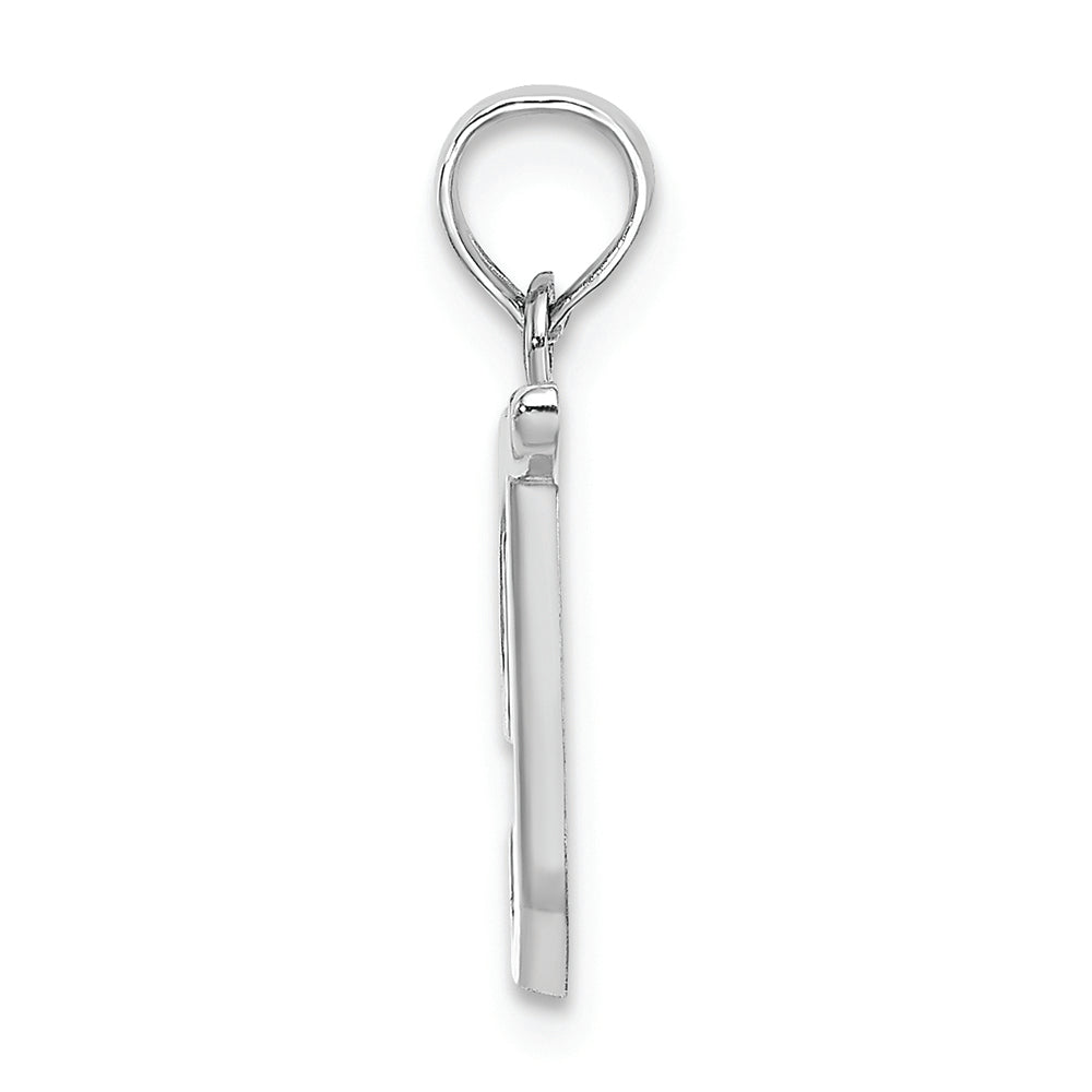 FJC Finejewelers 10k White Gold T Script Initial Charm