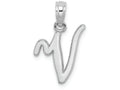 FJC Finejewelers 10k White Gold V Script Initial Charm