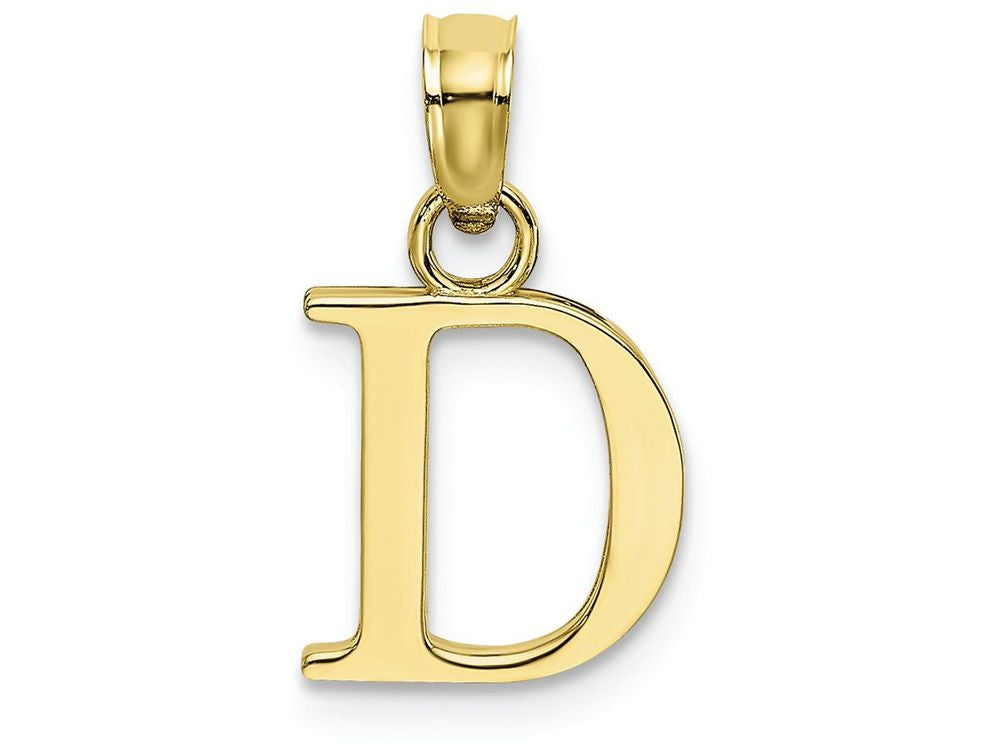 FJC Finejewelers 10k Yellow Gold D Block Initial Charm