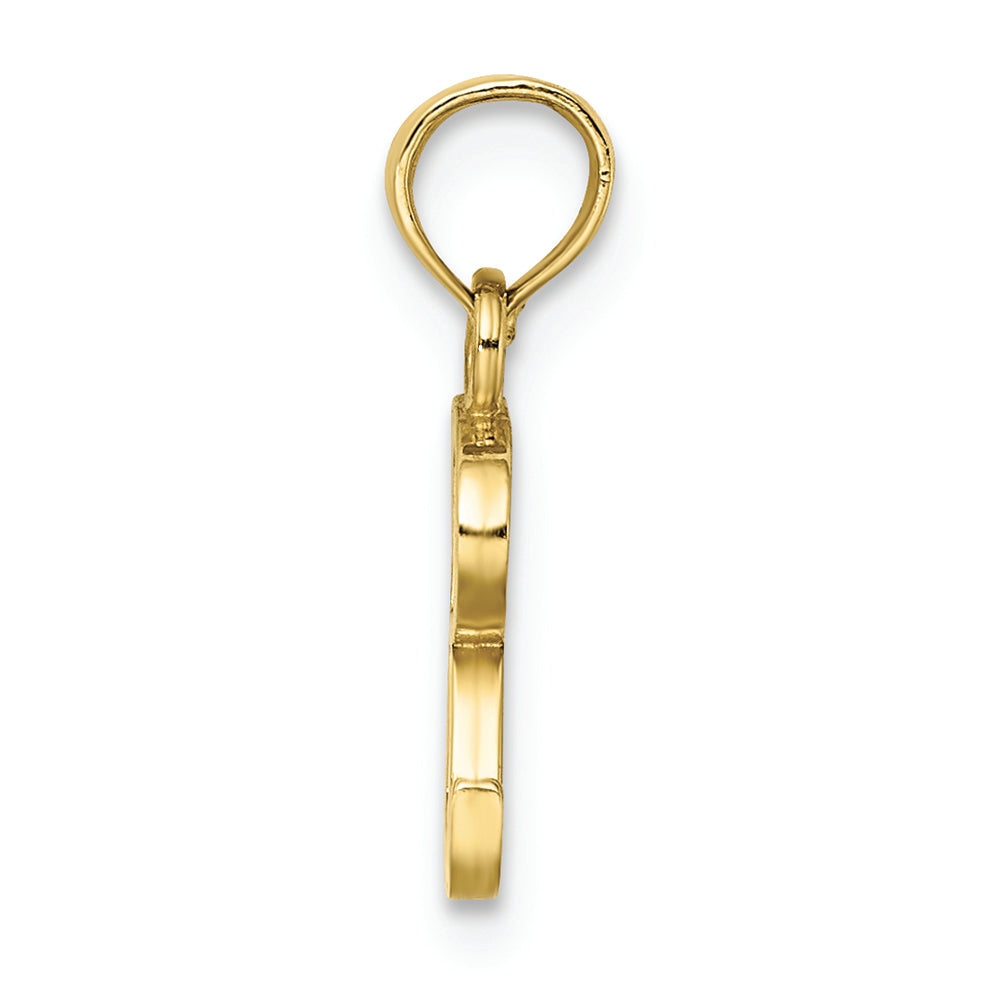 FJC Finejewelers 10k Yellow Gold R Block Initial Charm
