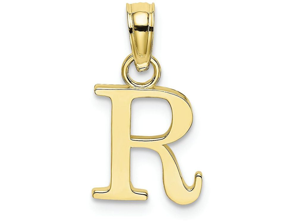 FJC Finejewelers 10k Yellow Gold R Block Initial Charm