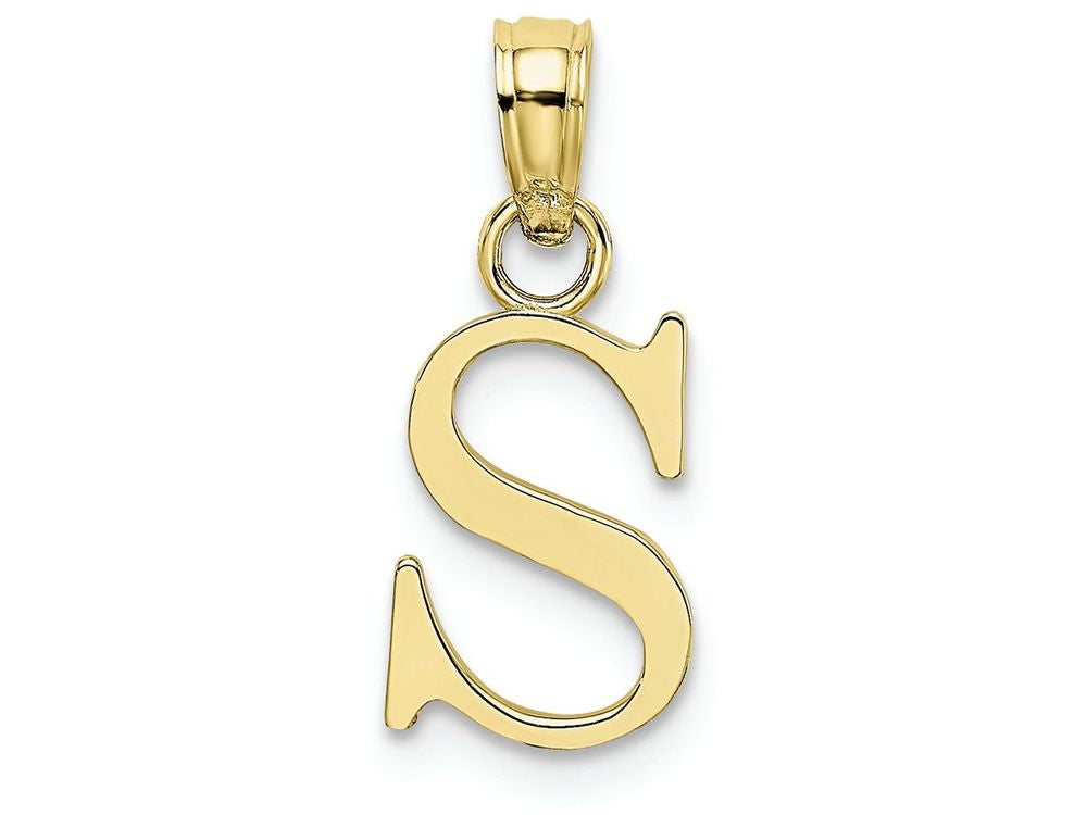 FJC Finejewelers 10k Yellow Gold S Block Initial Charm