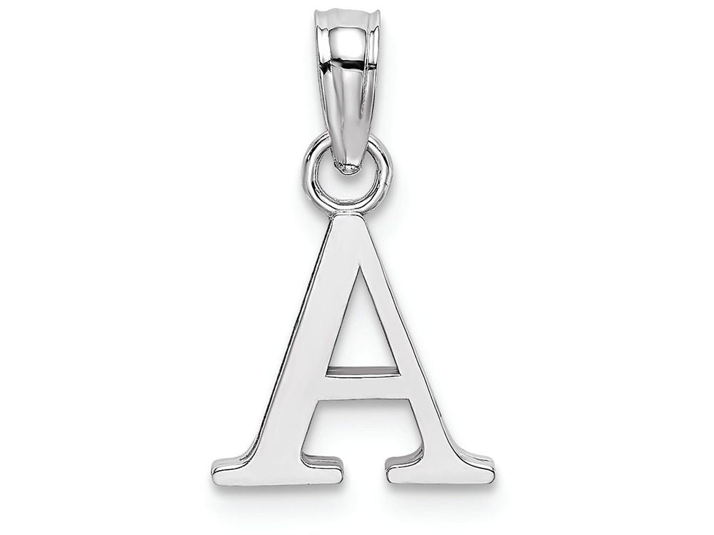FJC Finejewelers 10k White Gold A Block Initial Charm