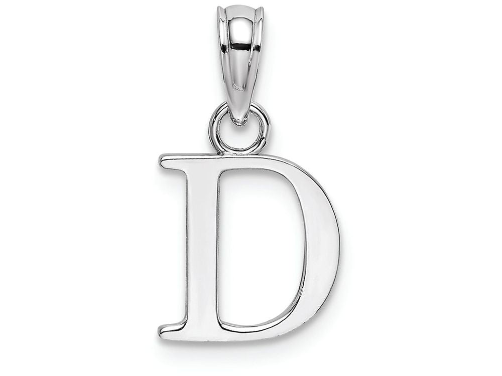 FJC Finejewelers 10k White Gold D Block Initial Charm