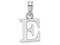 FJC Finejewelers 10k White Gold E Block Initial Charm