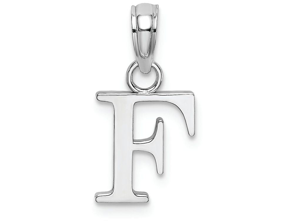 FJC Finejewelers 10k White Gold F Block Initial Charm