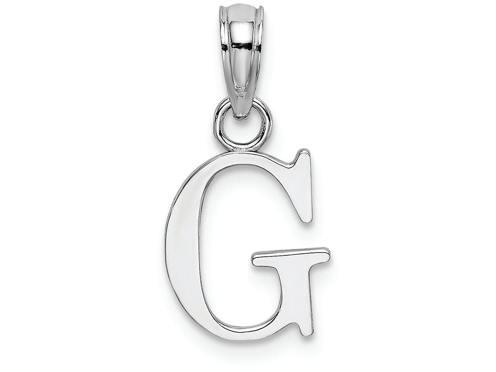FJC Finejewelers 10k White Gold G Block Initial Charm