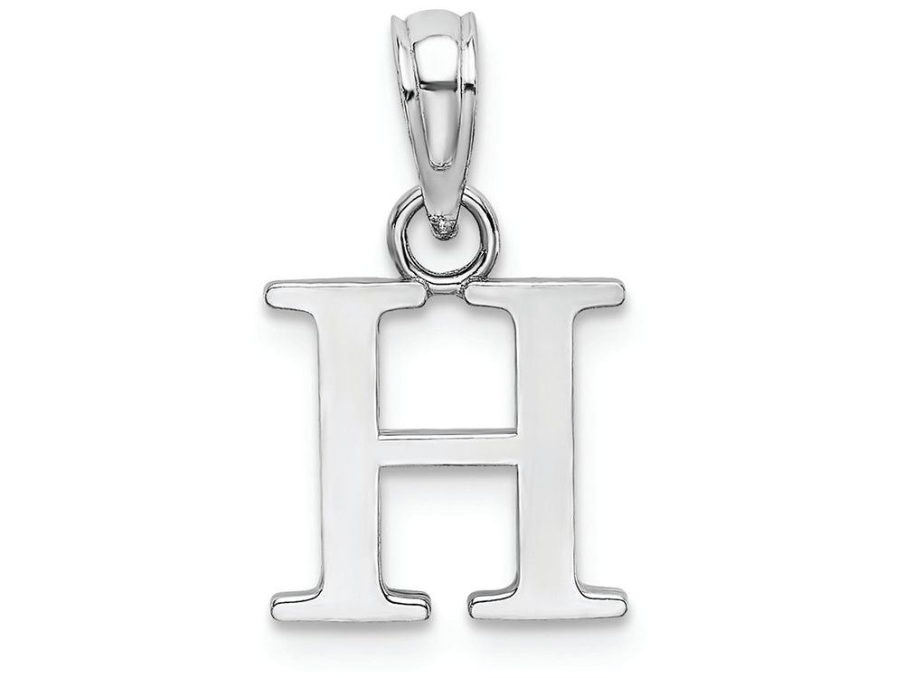 FJC Finejewelers 10k White Gold H Block Initial Charm