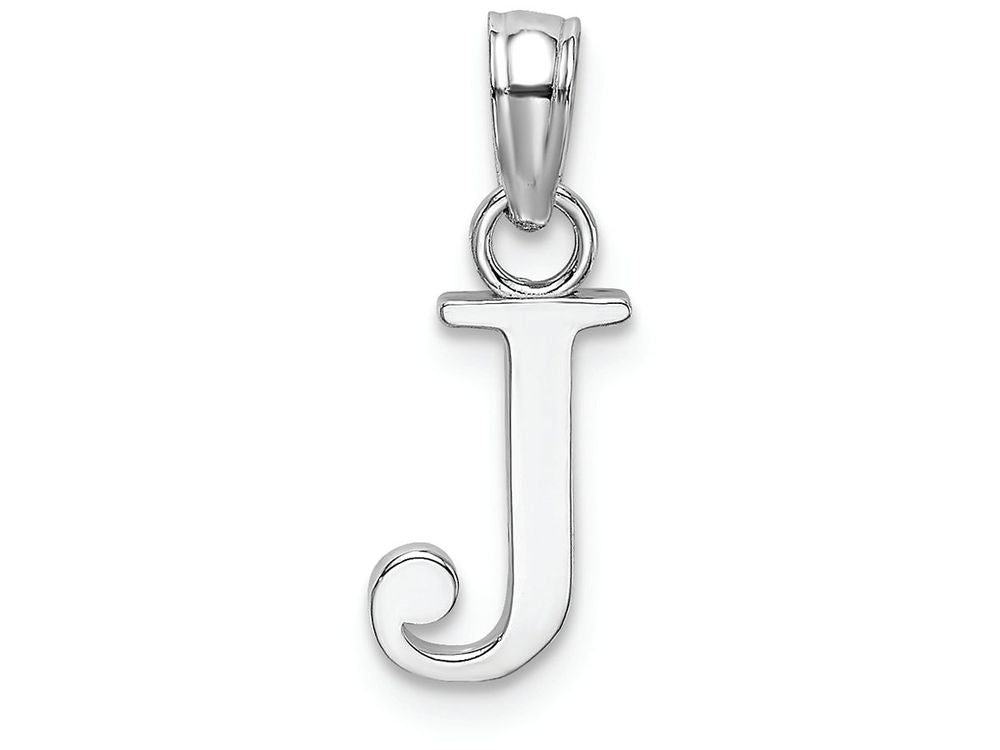 FJC Finejewelers 10k White Gold J Block Initial Charm