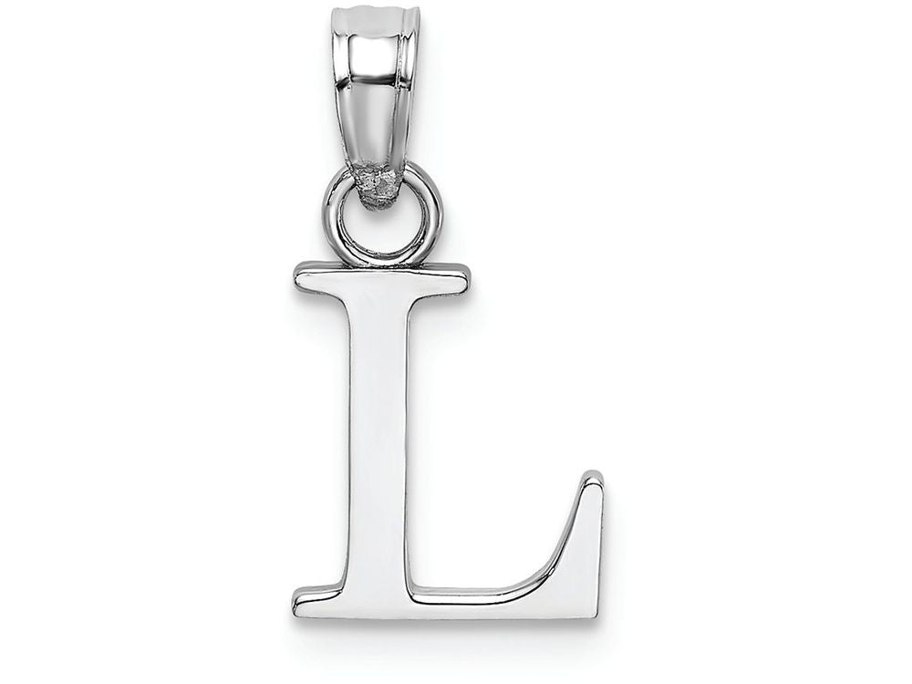 FJC Finejewelers 10k White Gold L Block Initial Charm