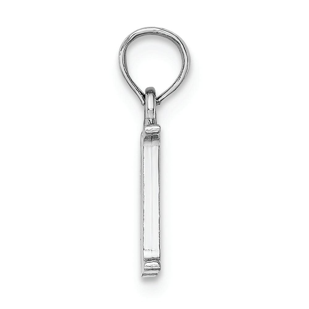FJC Finejewelers 10k White Gold M Block Initial Charm