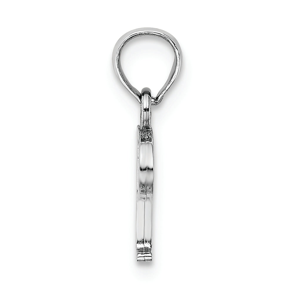 FJC Finejewelers 10k White Gold P Block Initial Charm